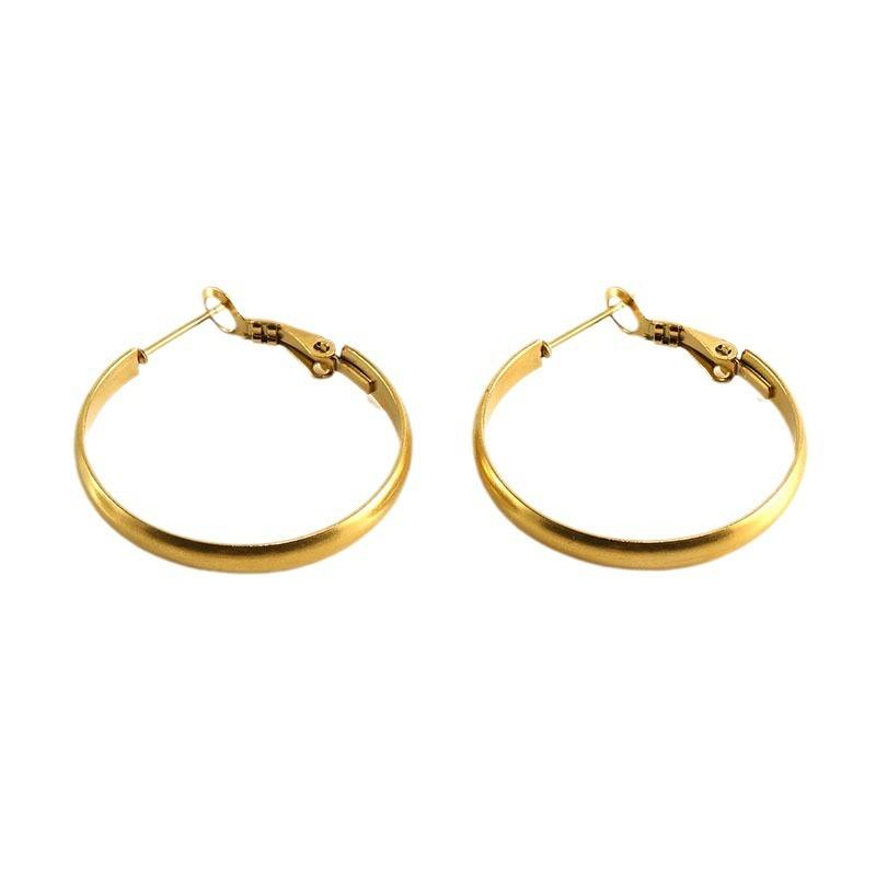 Classic Round Hoop Earrings 4cm - 18k Gold Plated
