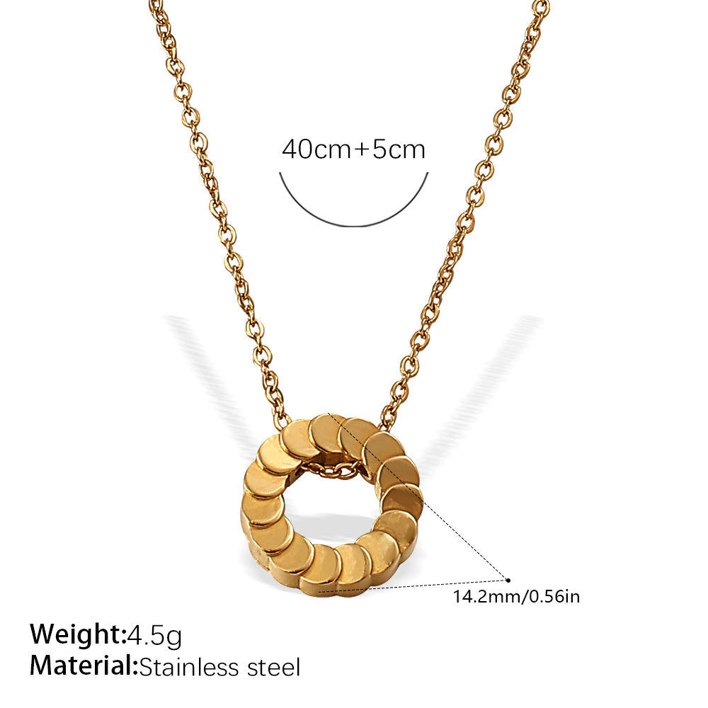 Round Circle Pendant Necklace