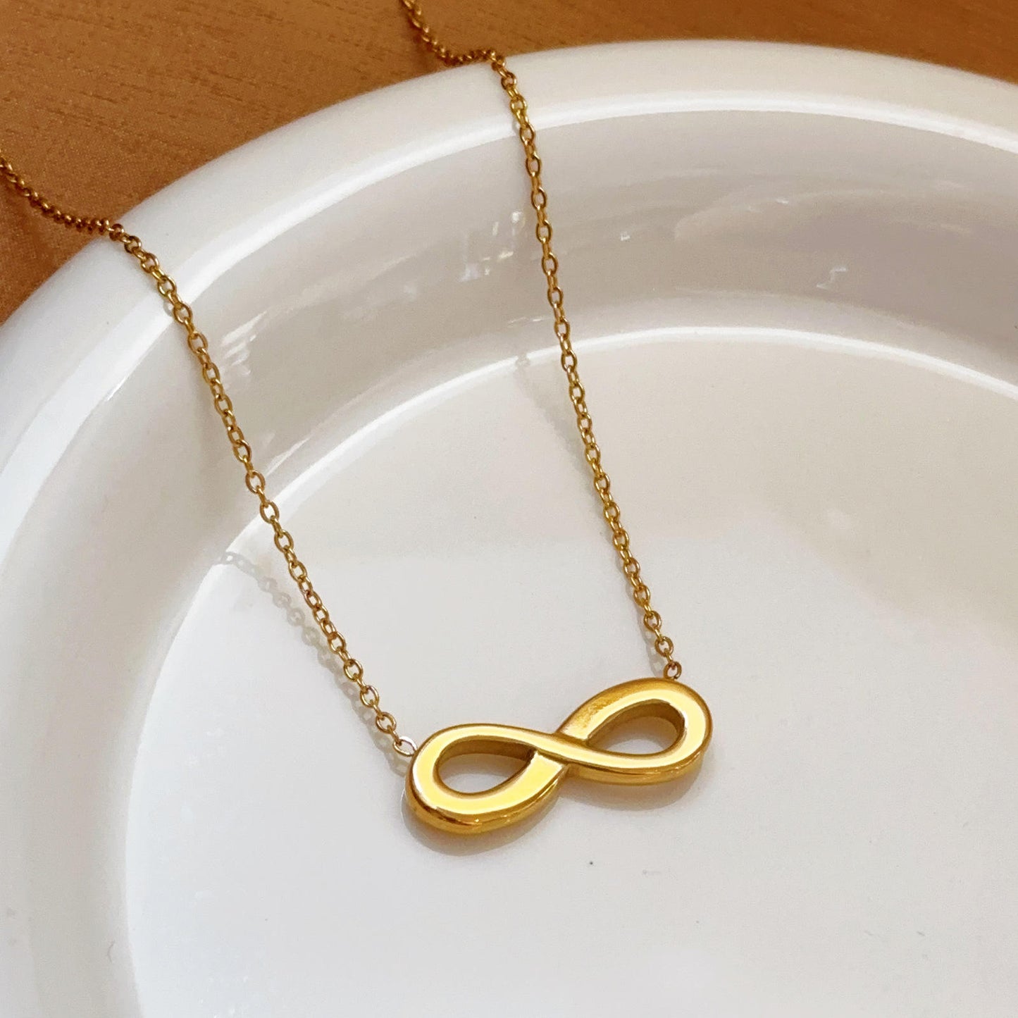Infinite Symbol Pendant Necklace - 18K Gold Plated