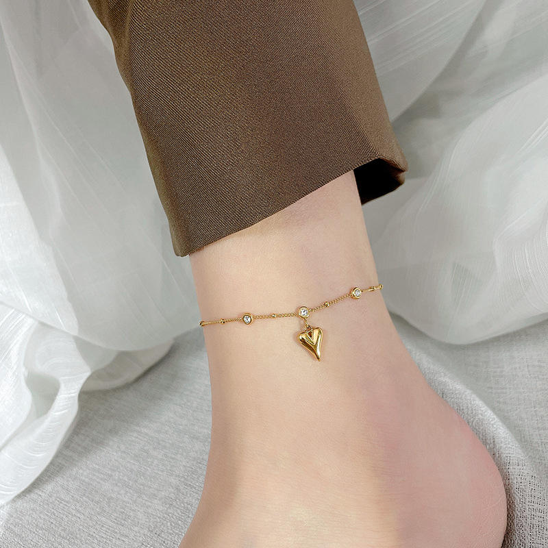 Heart Drop Diamond Anklet