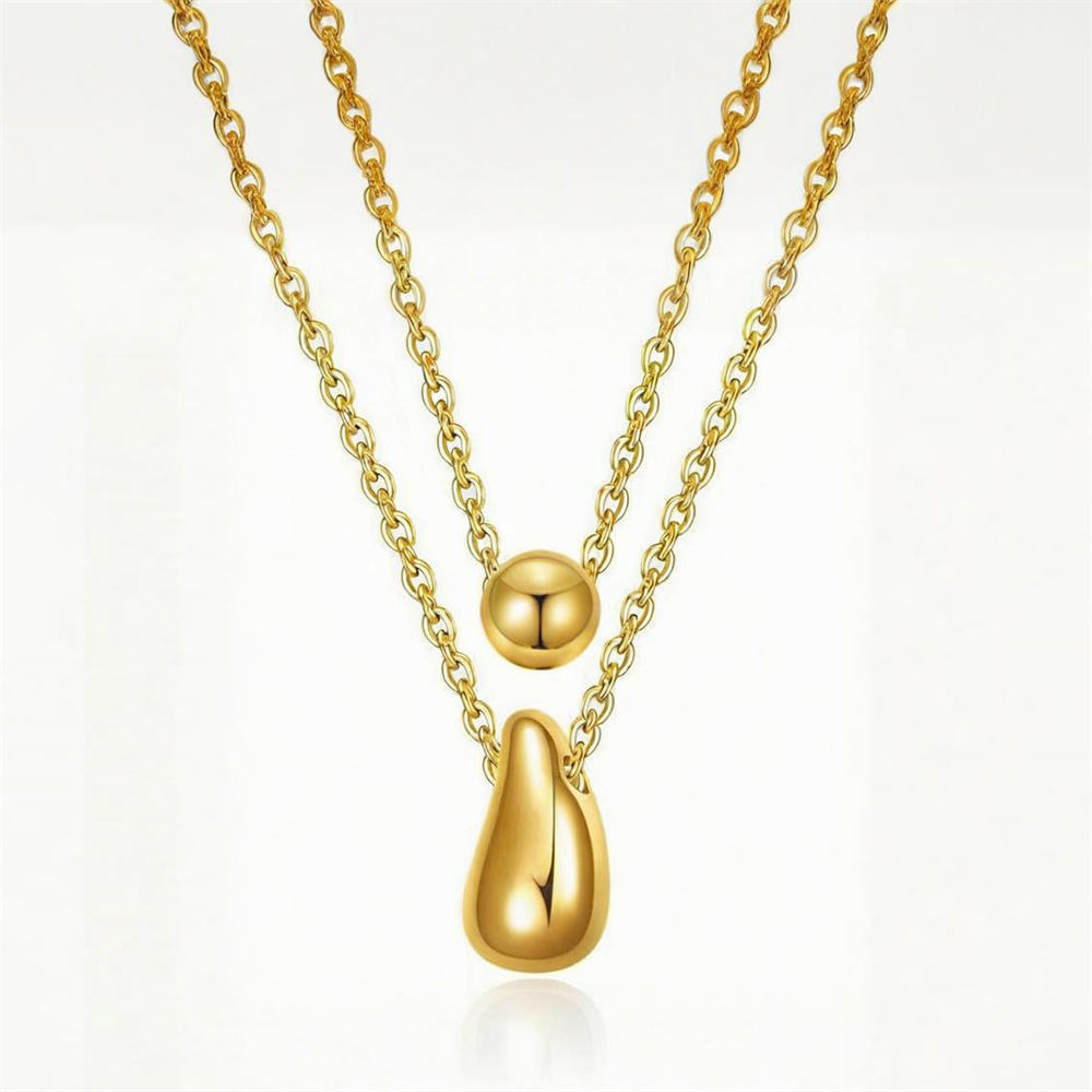 Minimal Drops Layered Necklace