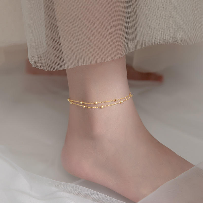 Layered Beaded Anklet