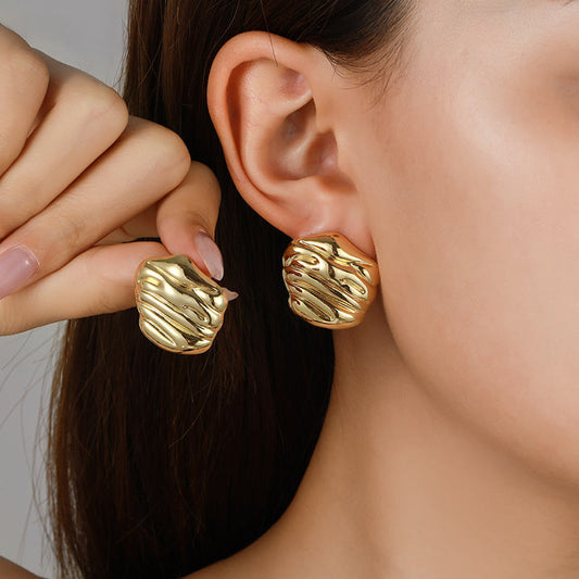Geometric Hammered Stud Earrings