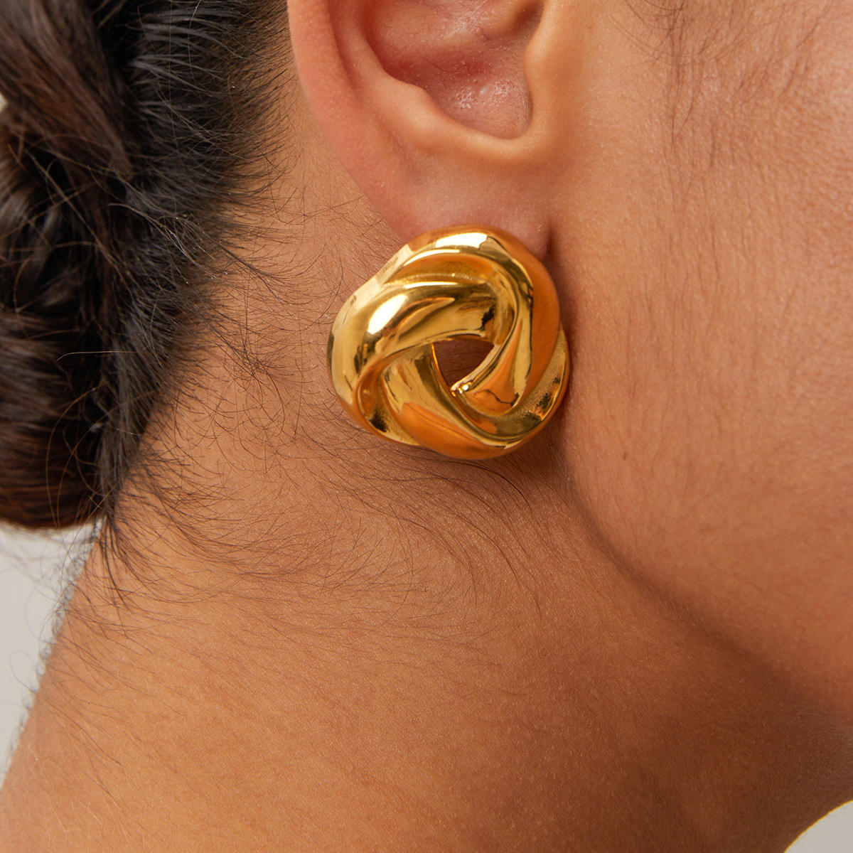 Twisted Triangle Chunky Stud Earring