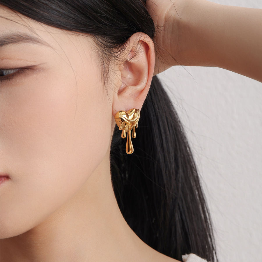 Melting Heart Stud Earrings