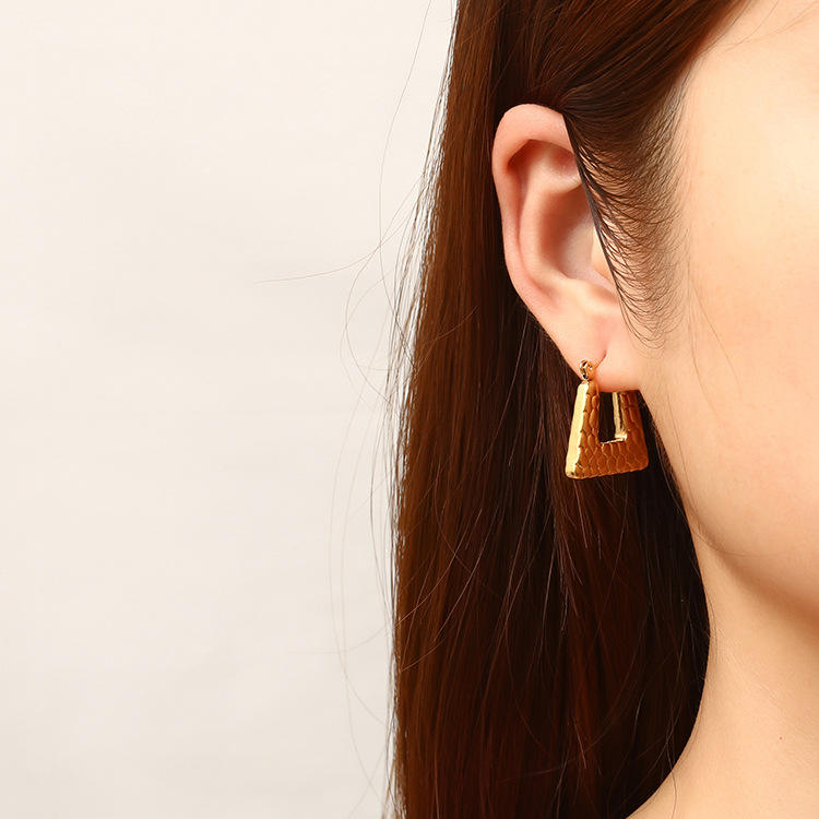 Textured Geometric Hoop Earrings