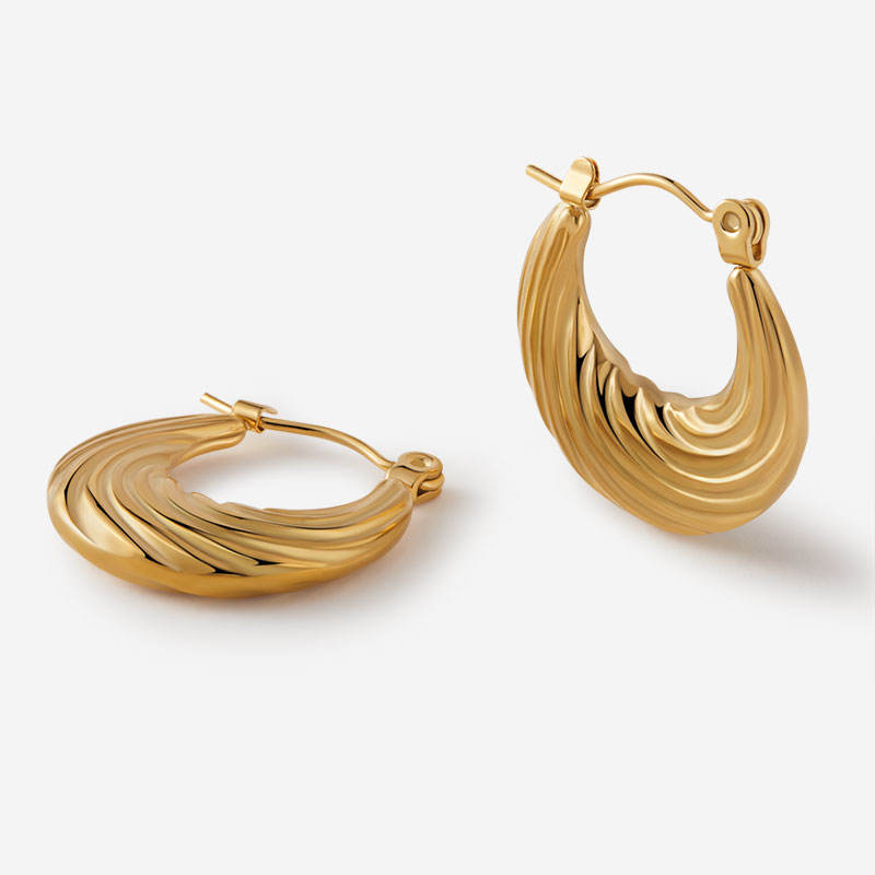 Ripple U Hoop Earrings