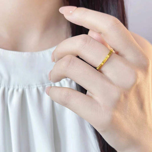 Minimal Fish Scale Ring - 18k Gold Plated