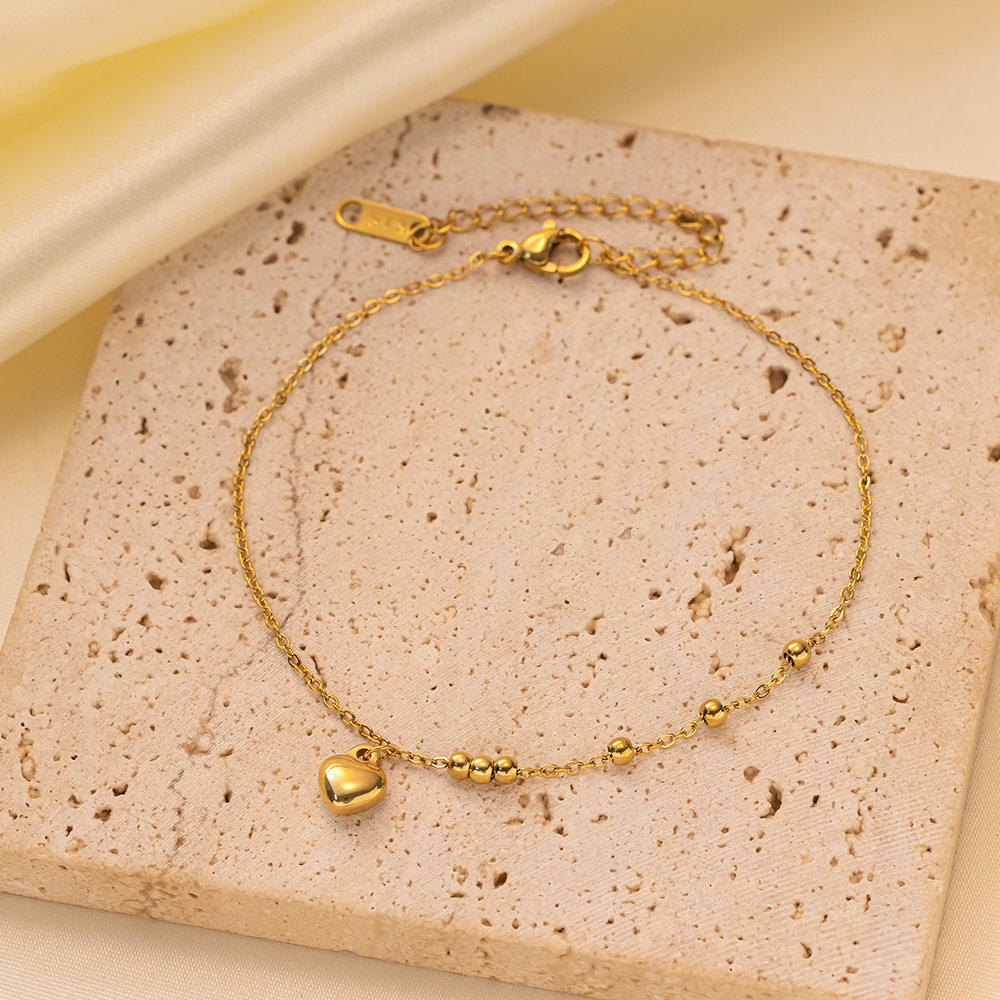 Mini Heart Drop Beads Anklet