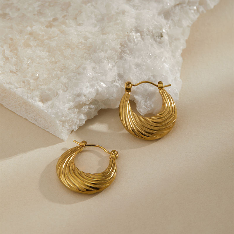 Ripple U Hoop Earrings