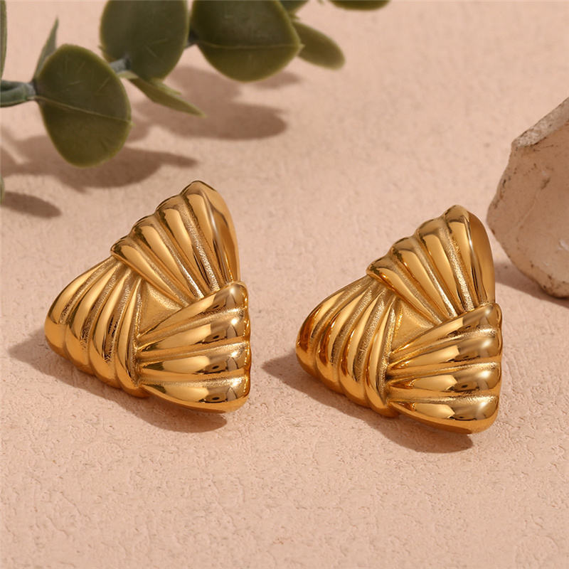 Triangle Stud Earrings - 18k Gold Plated