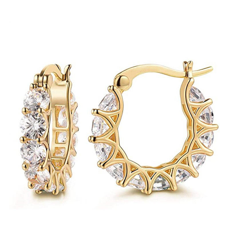 Crystal Huggie Hoop Earrings