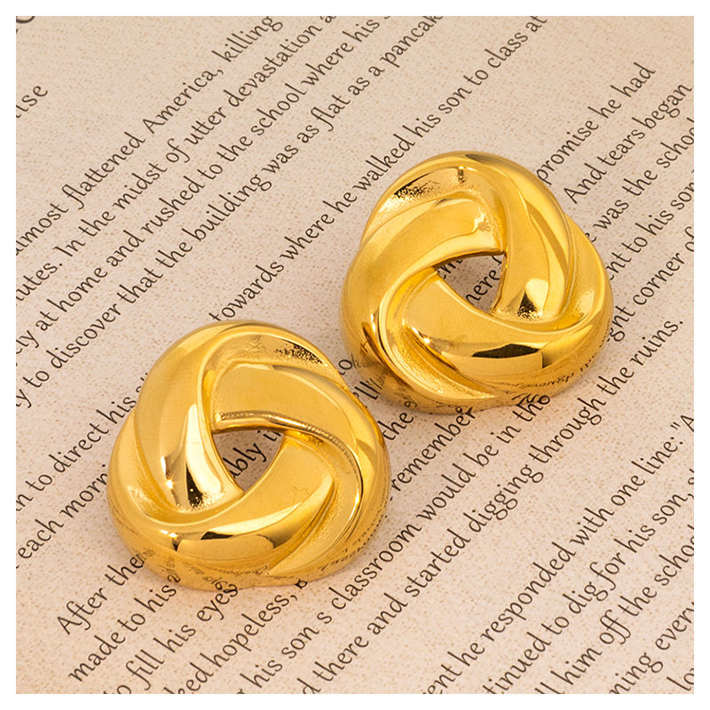 Twisted Triangle Chunky Stud Earring