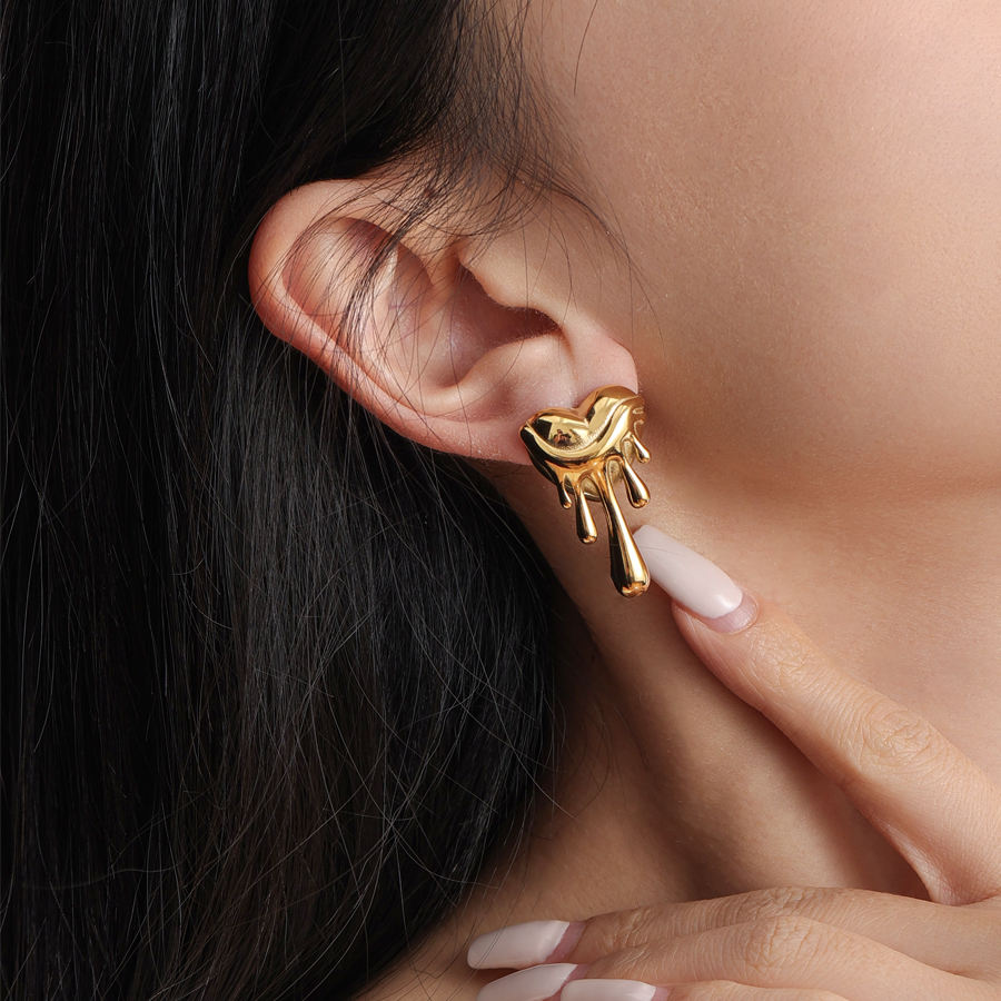 Melting Heart Stud Earrings