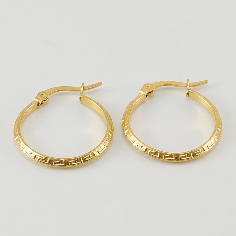 Etched Hoop Earrings 4cm