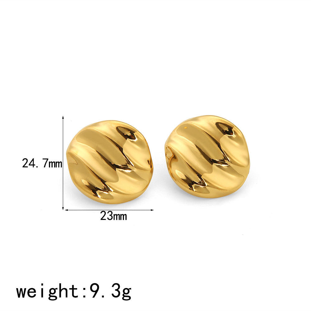 Wavy Dome Stud Earrings