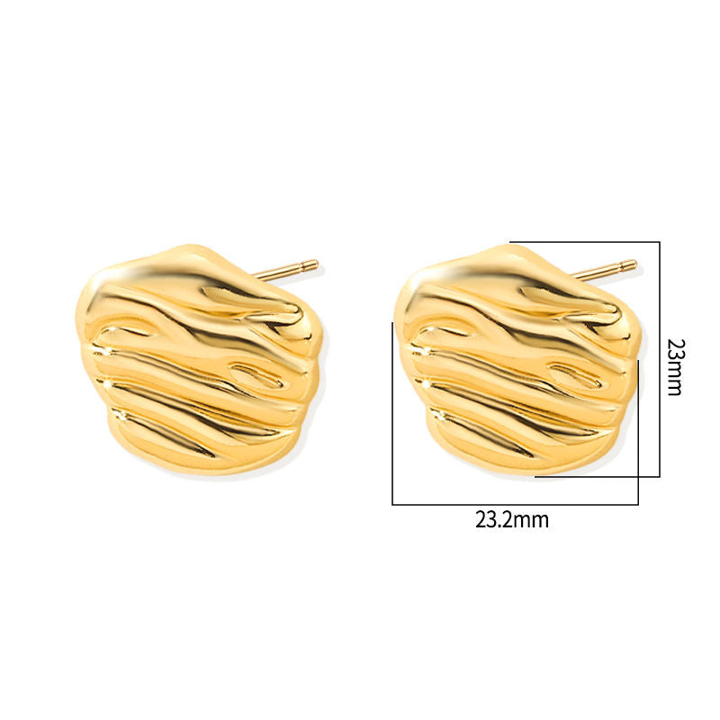 Geometric Hammered Stud Earrings