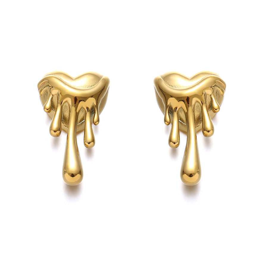 Melting Heart Stud Earrings