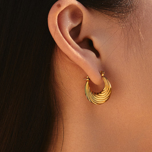 Ripple U Hoop Earrings