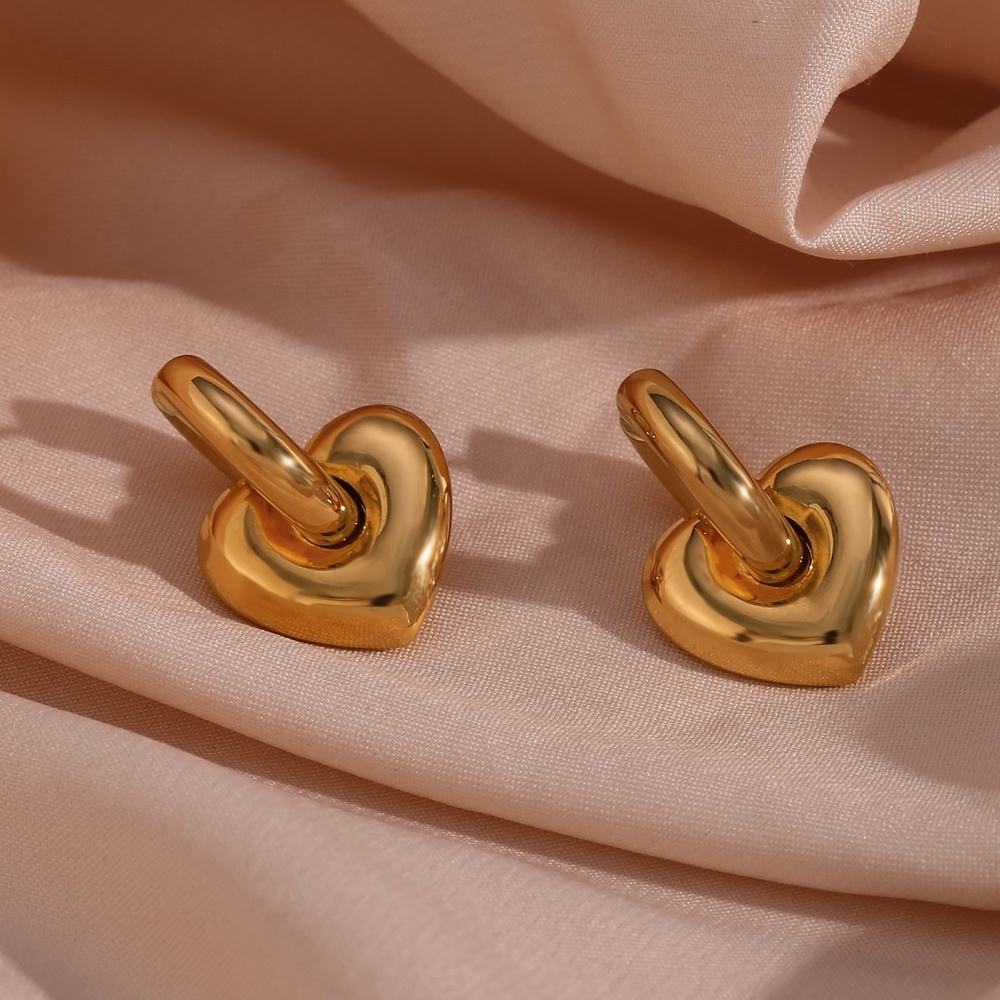 Heart Charm Hoop Earrings