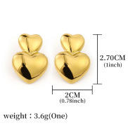 Double Heart Stud Earrings