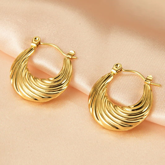 U Hoop Earrings - 18k gold Plated