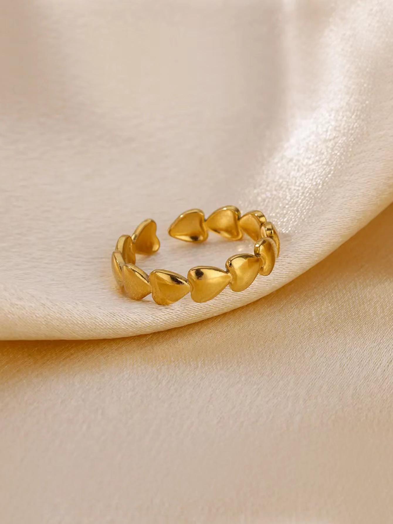 Heart Adjustable Rings - 18k Gold Plated