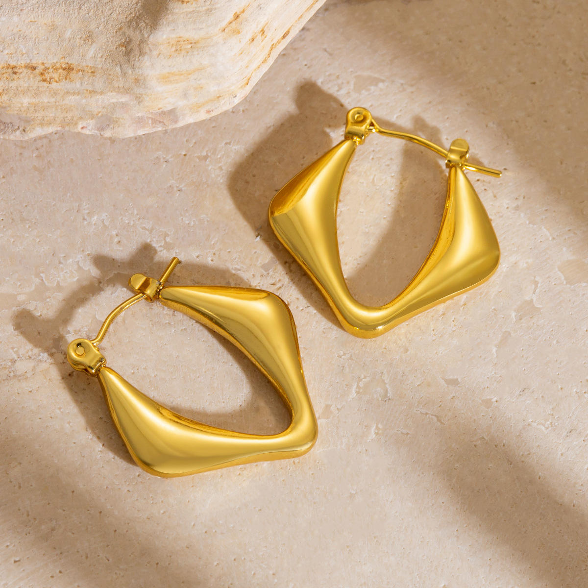 Chunky Hoop Earrings - 18k Gold Plated
