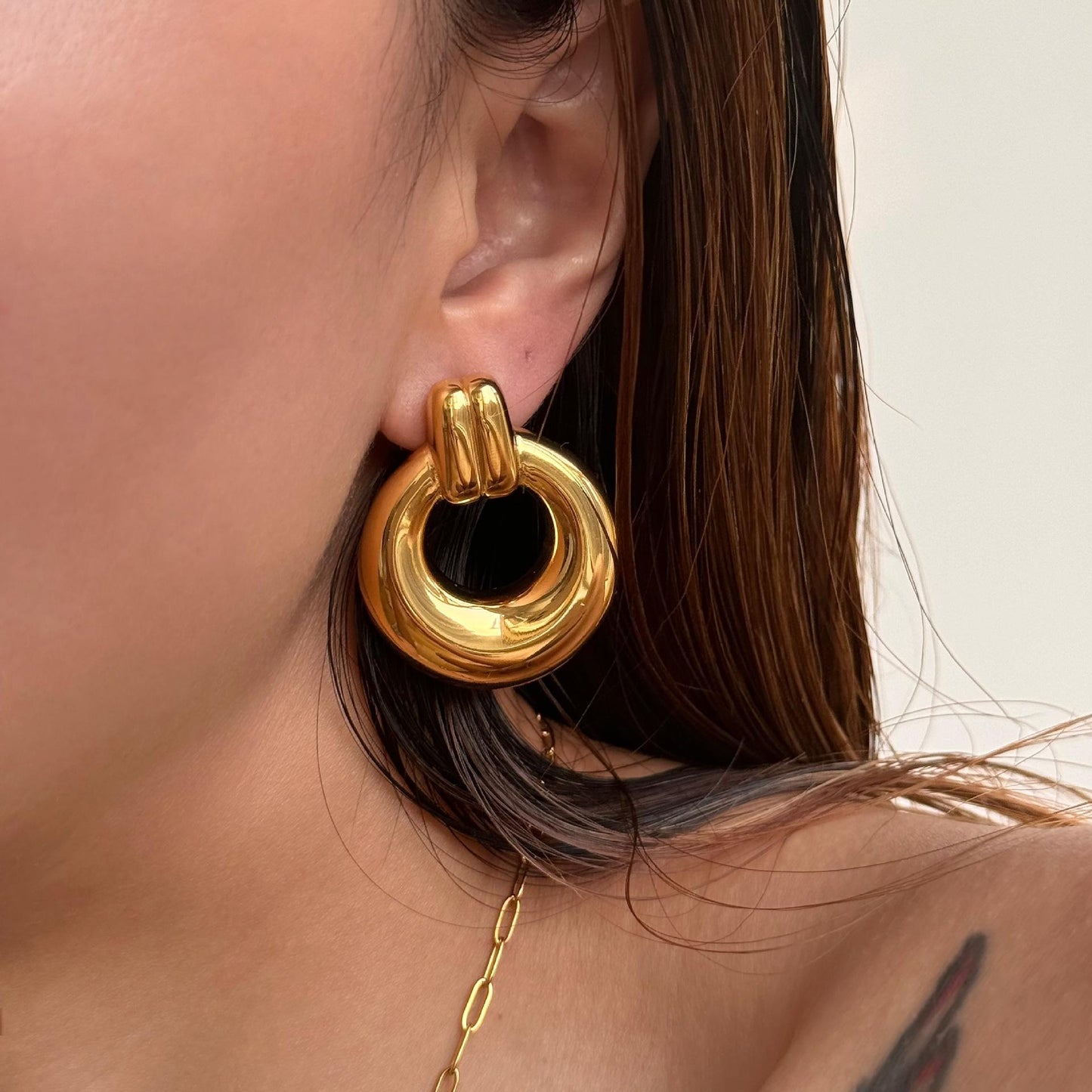 Chunky Dome Hoop Earring
