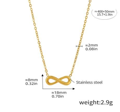 Infinite Symbol Pendant Necklace - 18K Gold Plated