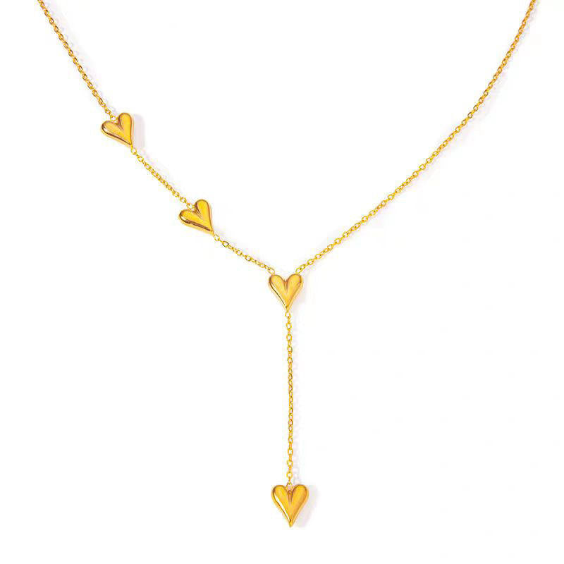 Y Lariat Heart Drop Necklace