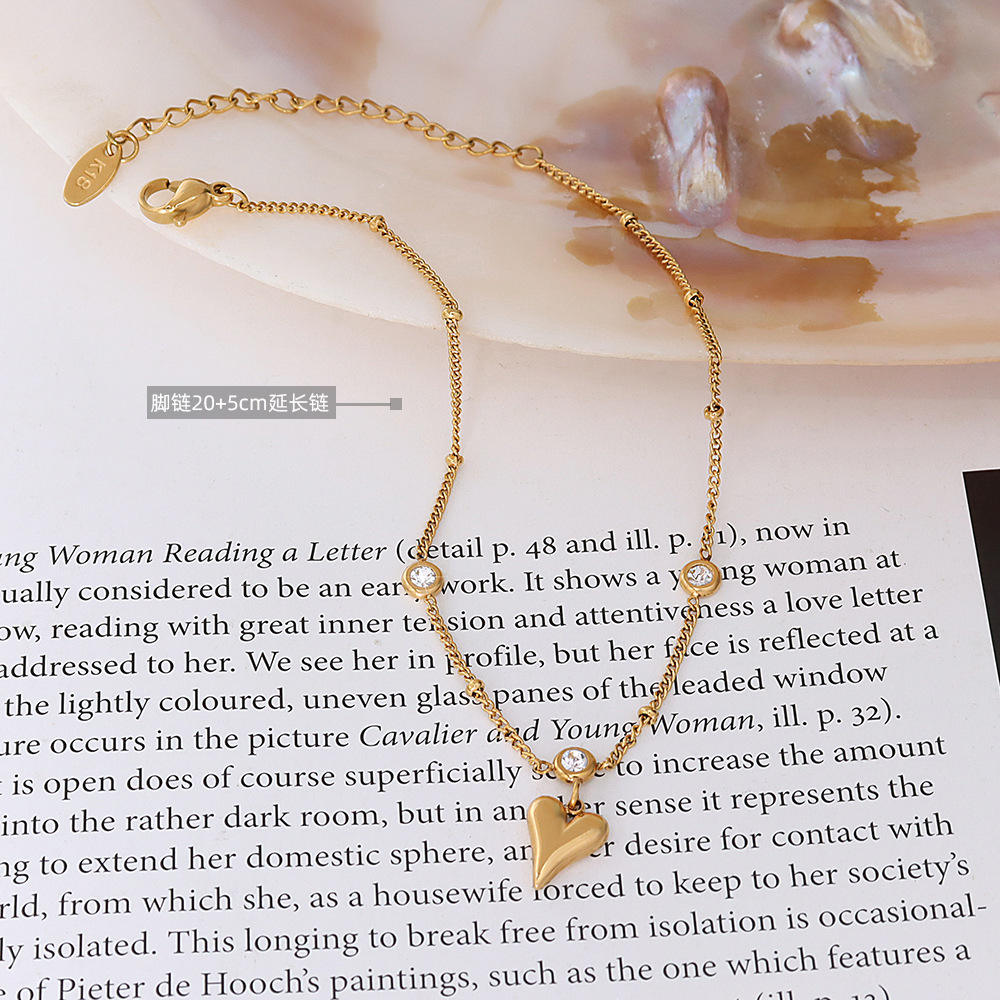 Heart Drop Diamond Anklet