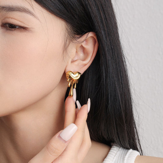 Melting Heart Stud Earrings