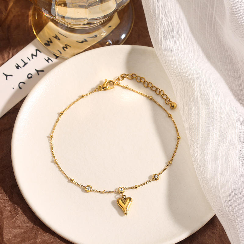 Heart Drop Diamond Anklet