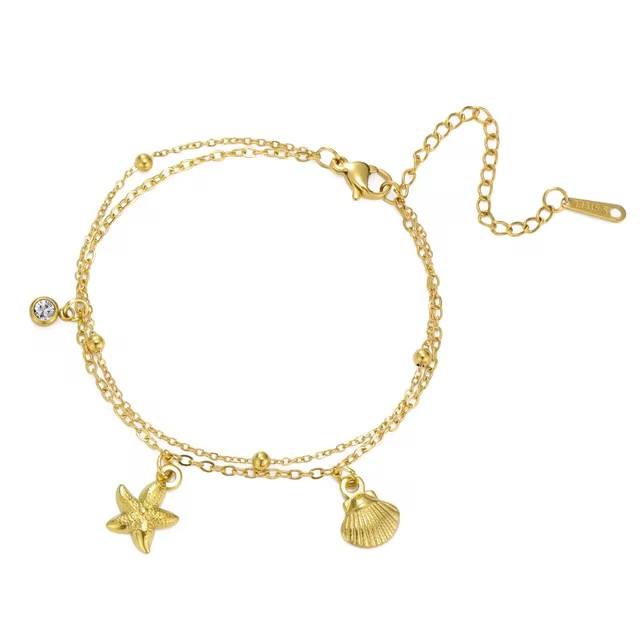 Starfish Shell Bracelet - 18k Gold Plated