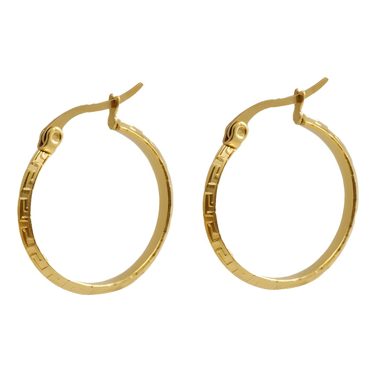 Etched Hoop Earrings 4cm