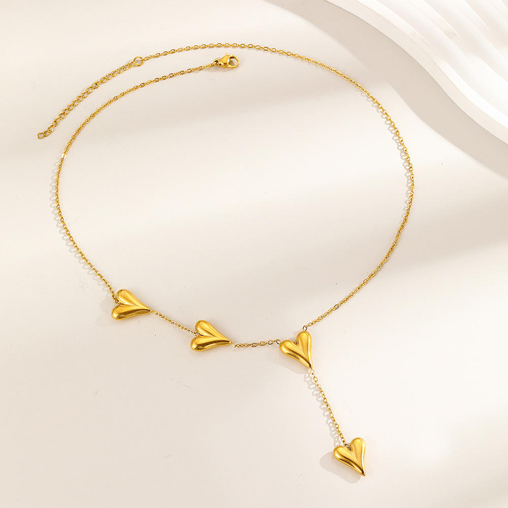 Y Lariat Heart Drop Necklace