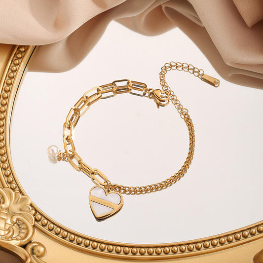 Heart Charm Bracelet - 18k Gold Plated