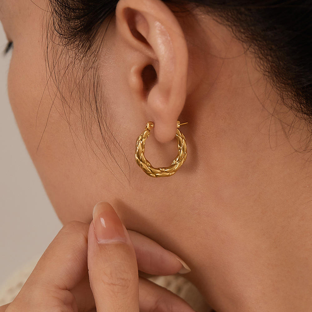 Braided Circle Hoop Earrings