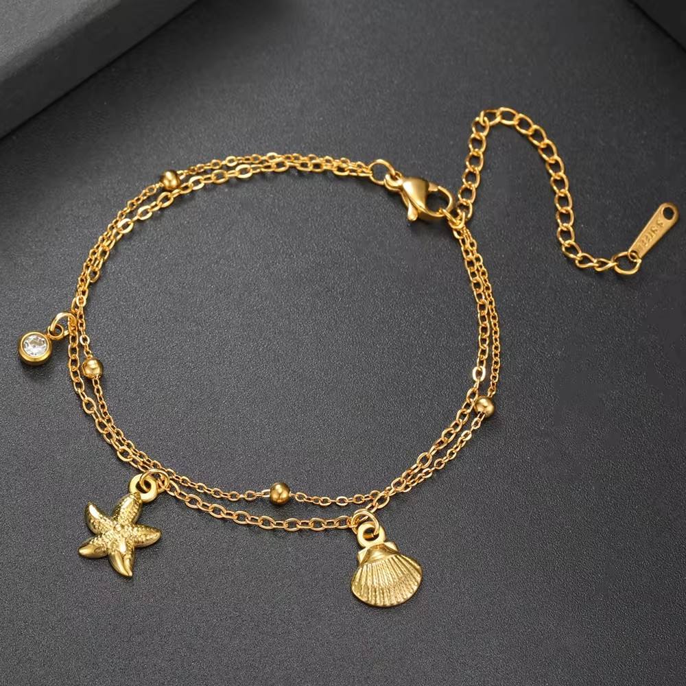 Starfish Shell Bracelet - 18k Gold Plated