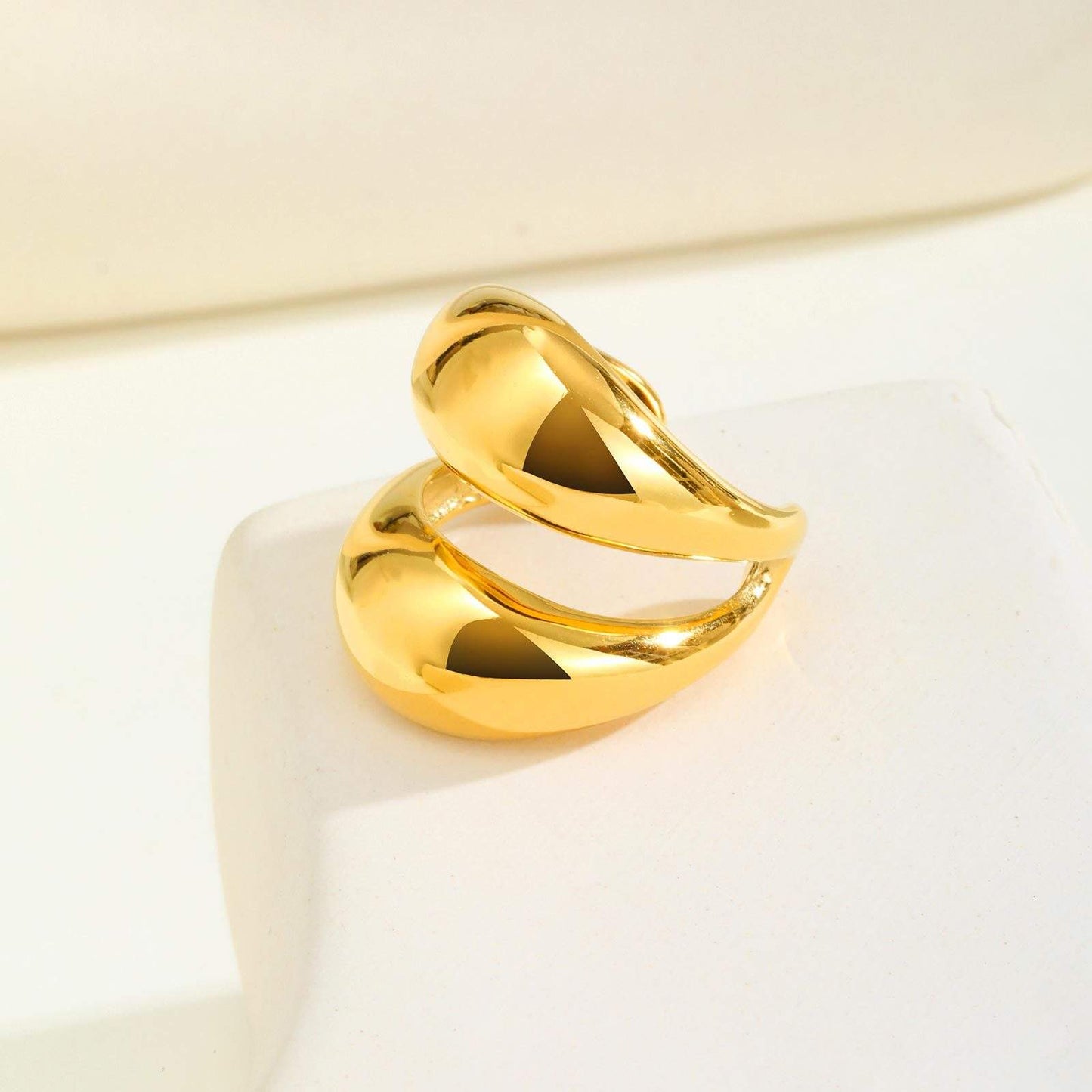 Chunky Double Band Ring – 18K Gold Plated