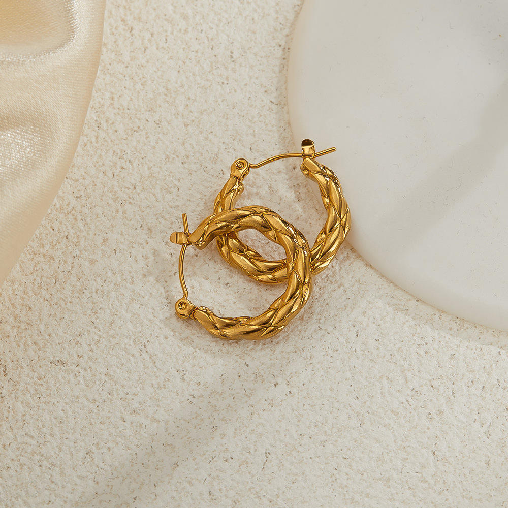 Braided Circle Hoop Earrings