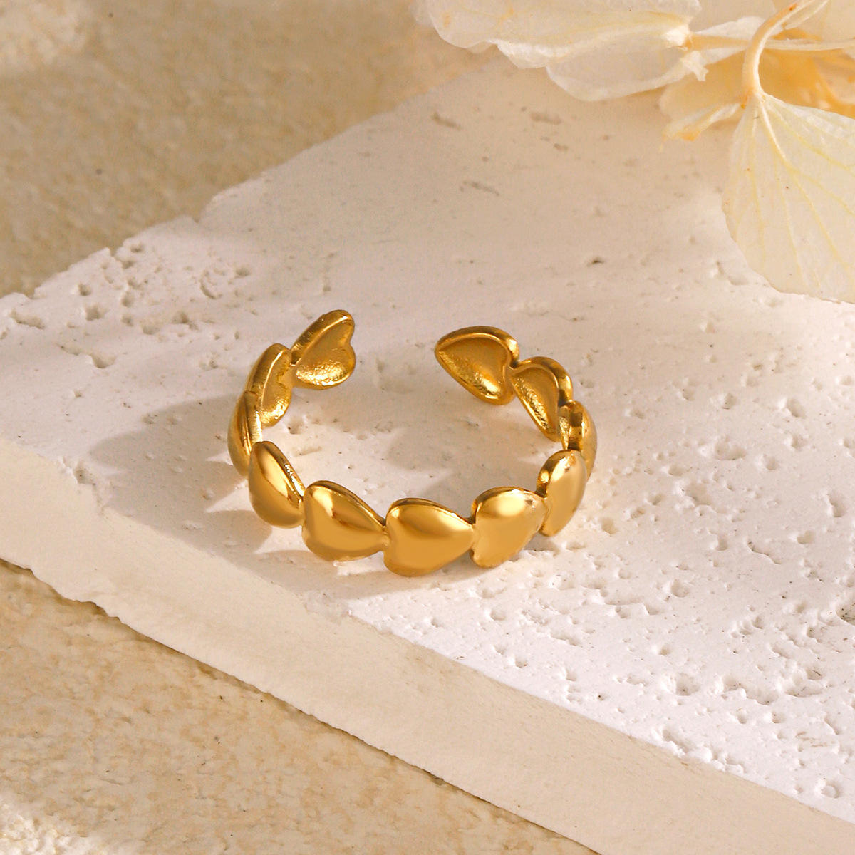 Heart Adjustable Rings - 18k Gold Plated