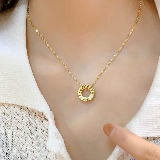 Minimal Ring Pendant Necklace - 18k Gold Plated