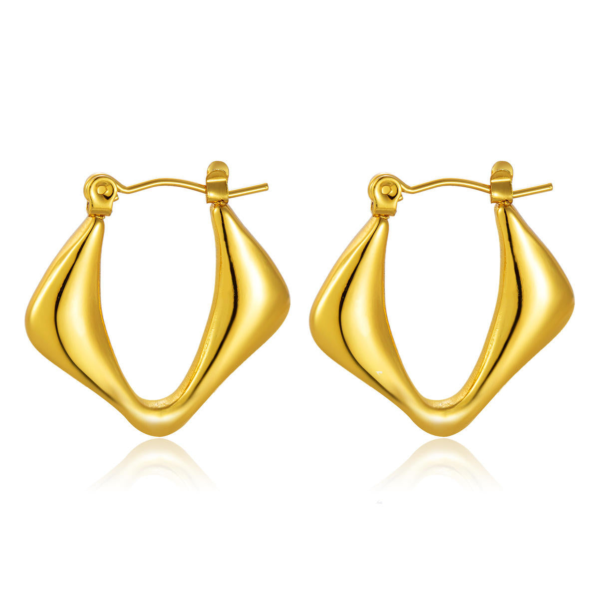 Chunky Hoop Earrings - 18k Gold Plated