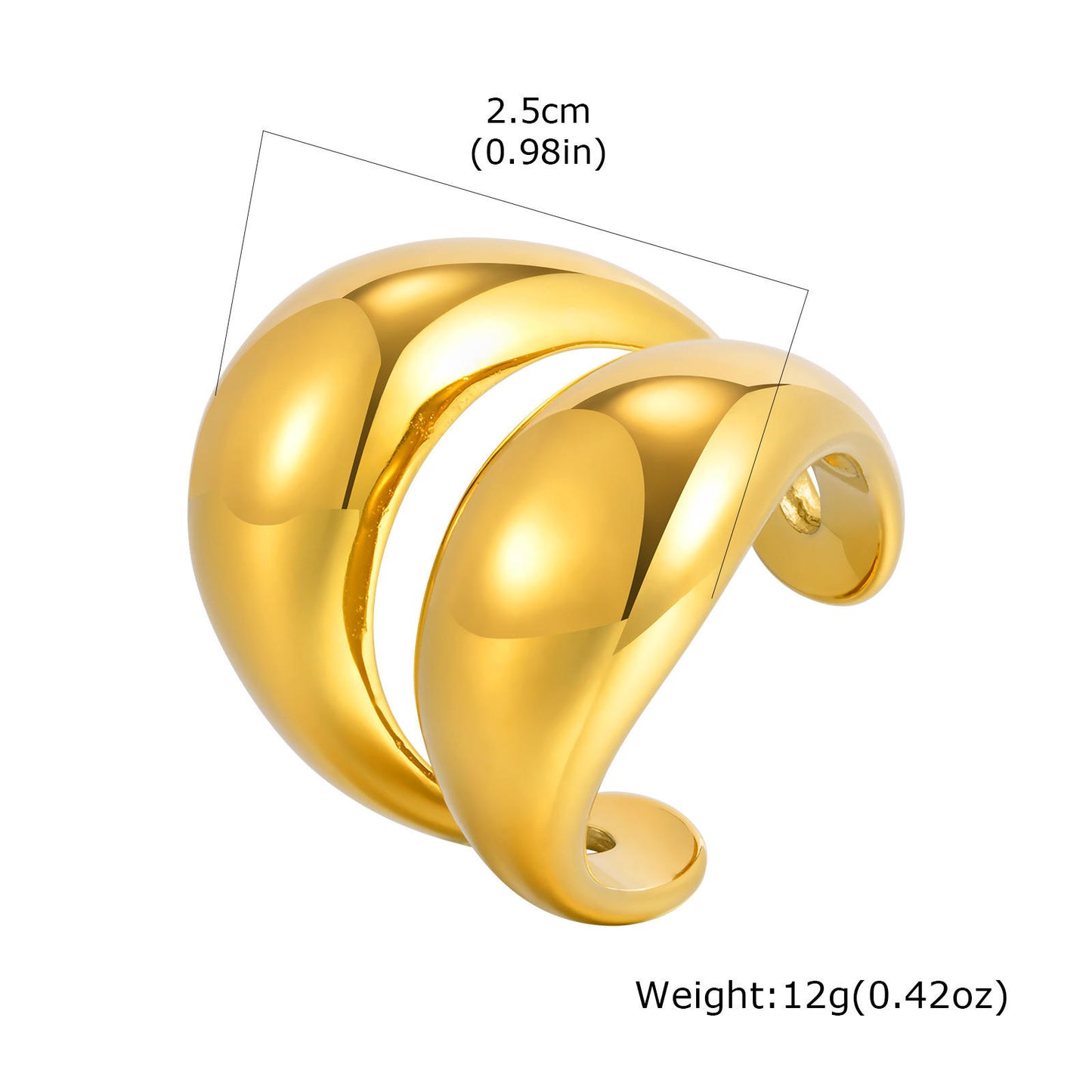 Chunky Double Band Ring – 18K Gold Plated