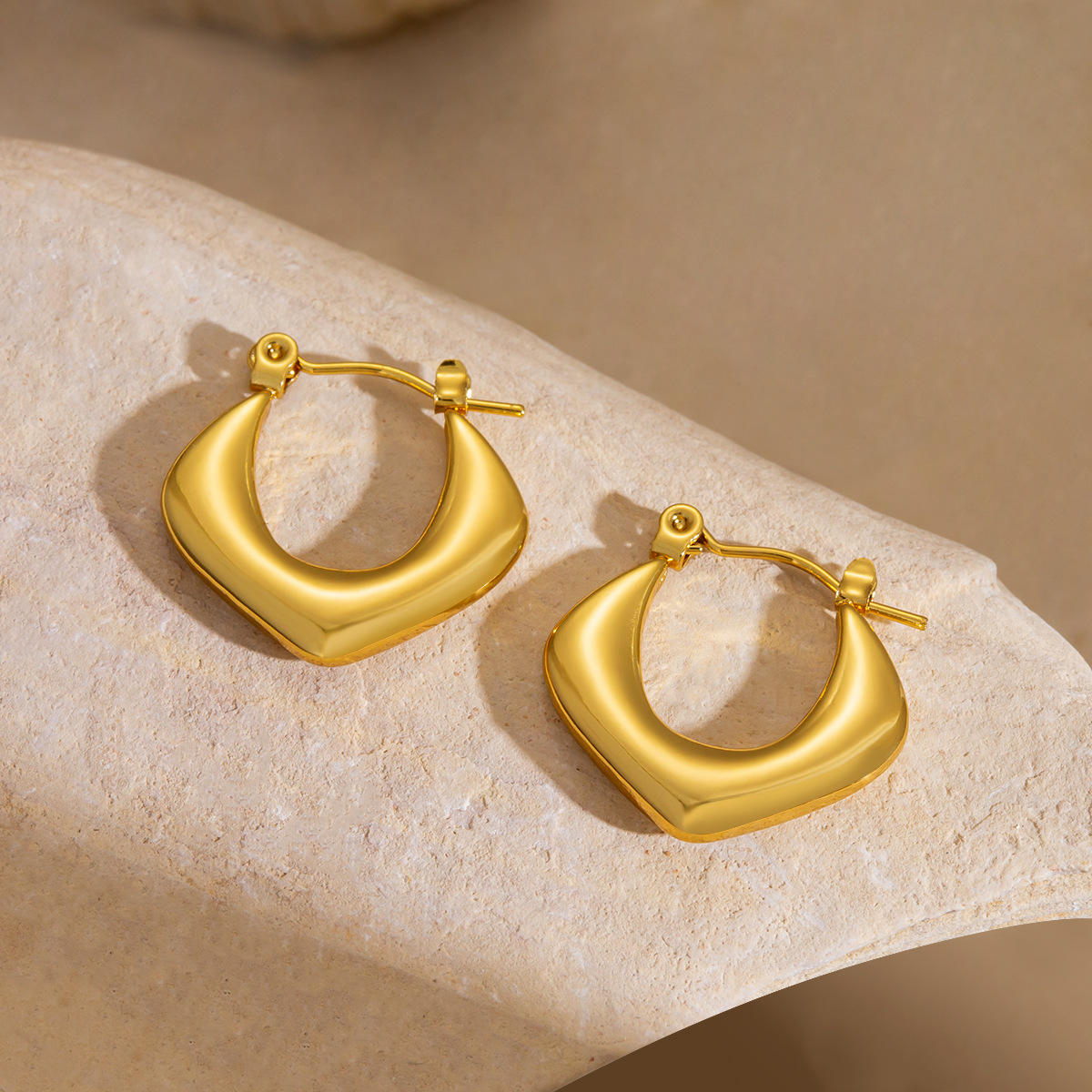Chunky Hoop Earrings - 18k Gold Plated