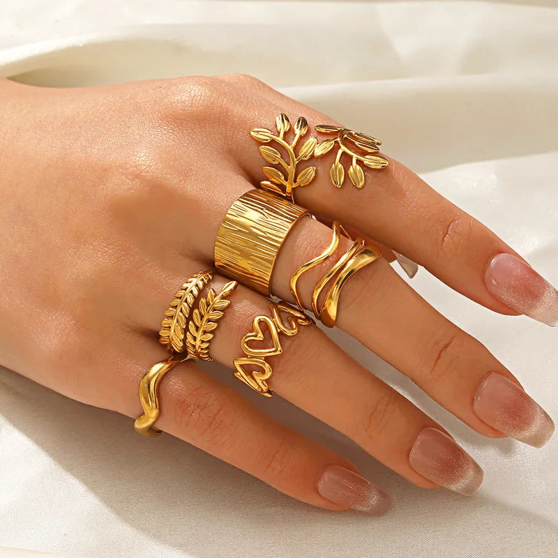 Cocktail Rings set - 18k Gold Plated