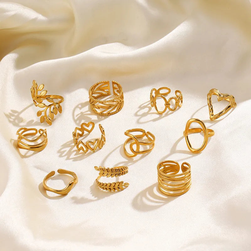 Cocktail Rings set - 18k Gold Plated