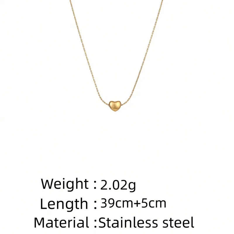 Minimal Soft Heart Necklace - 18k Gold Plated